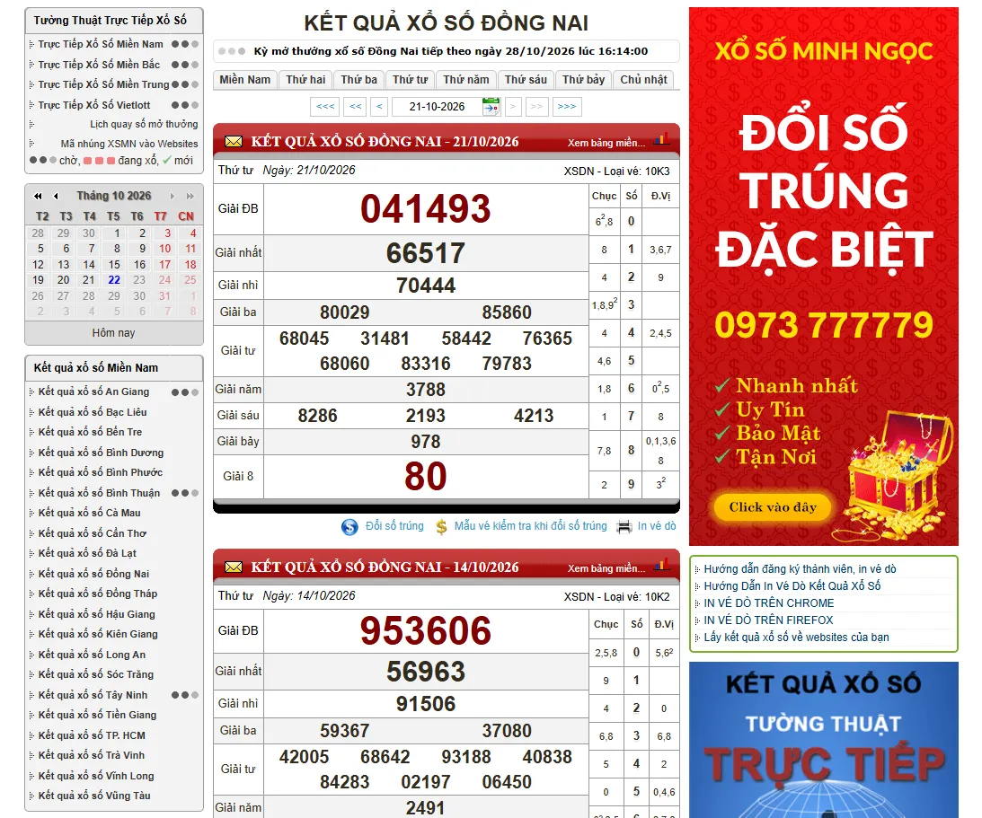 xổ số đồng nai