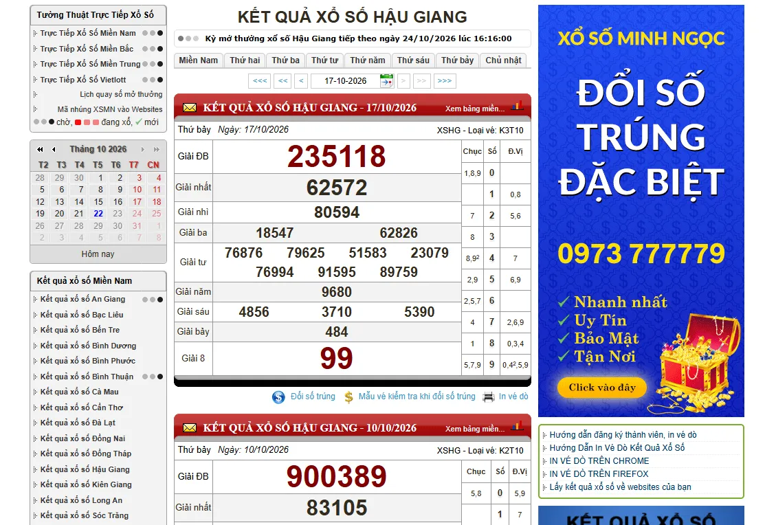 xổ số hậu giang