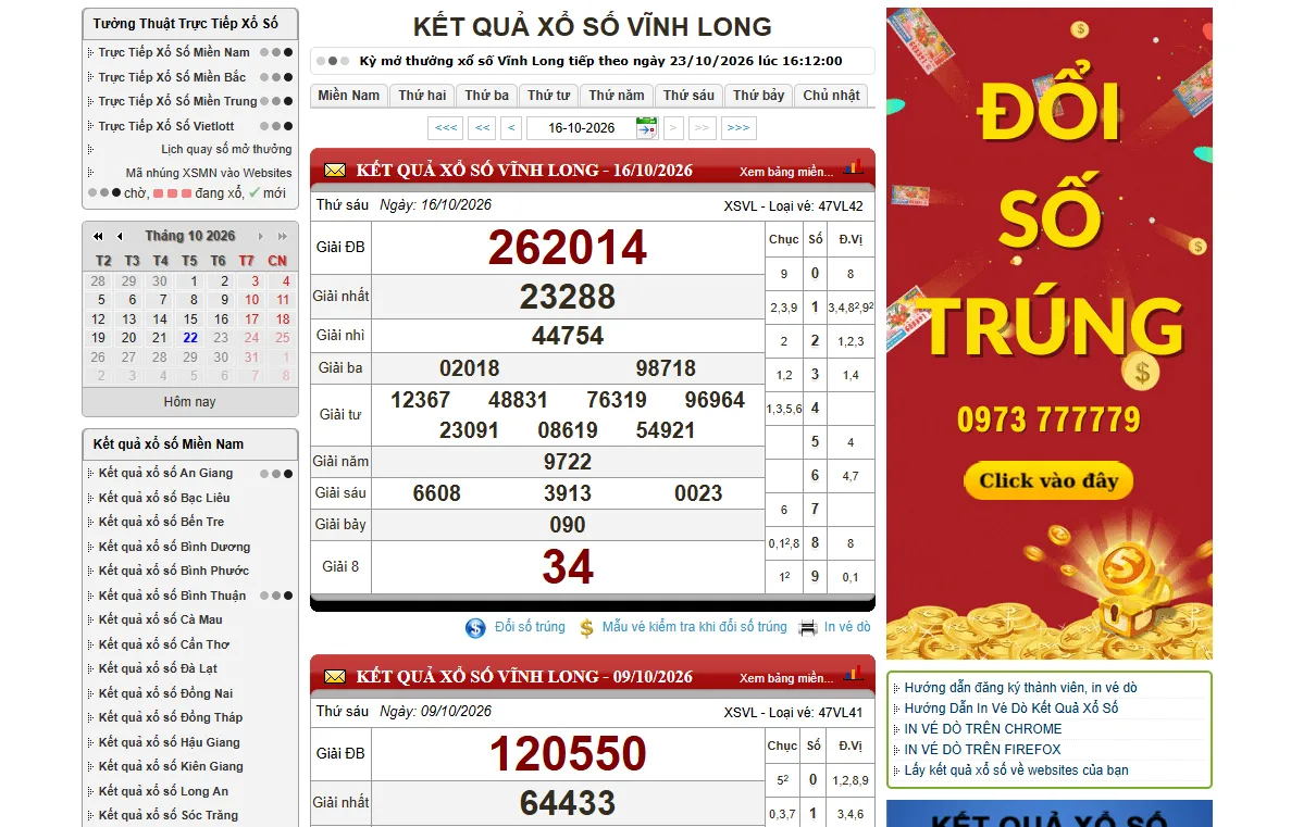 xổ số vĩnh long