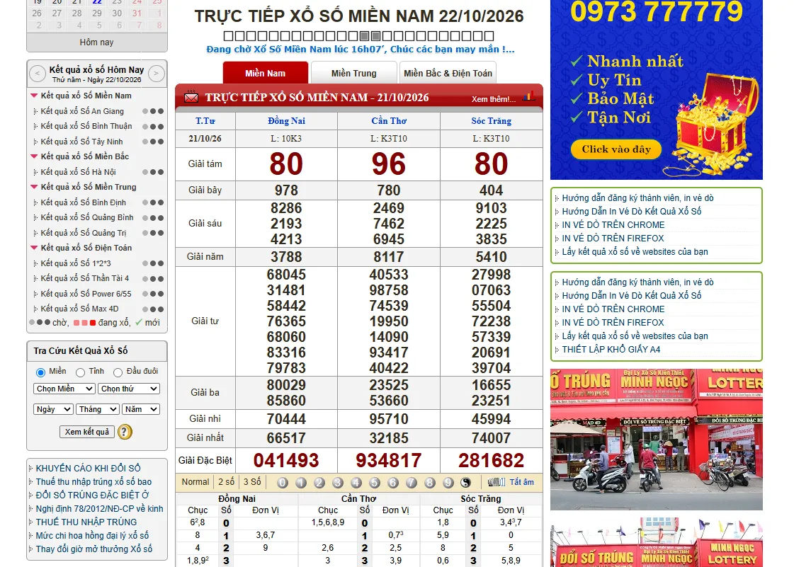 xổ số miền nam trực tiếp